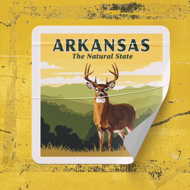 Vintage Arkansas Square Sticker (Creator Uploaded)