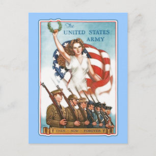 Vintage Army Poster with Lady Liberty Tshirts Postcard