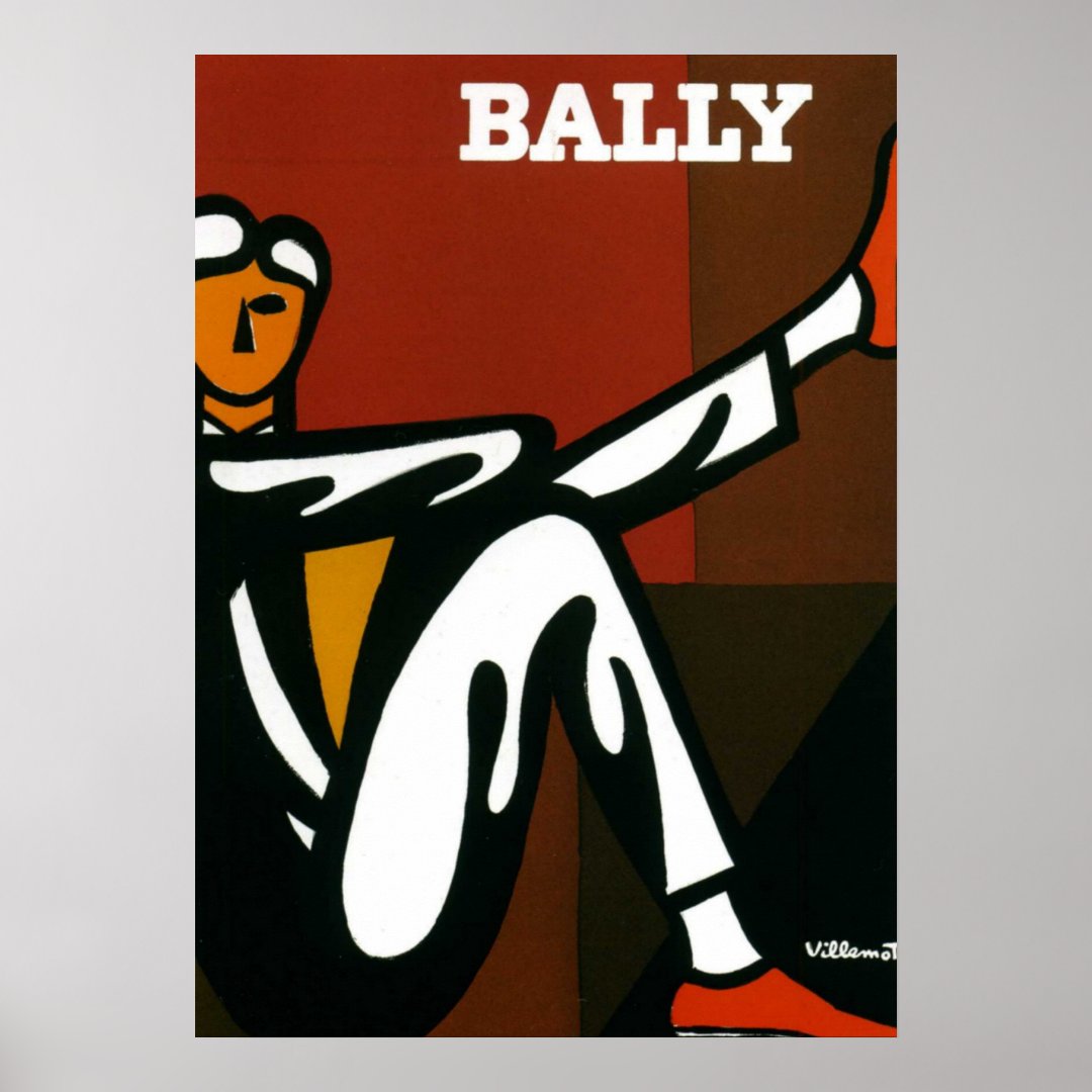 Vintage Art Bally Shoes Villemot Poster Print | Zazzle