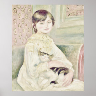 Vintage Art "Child with Cat" by Renoir Poster