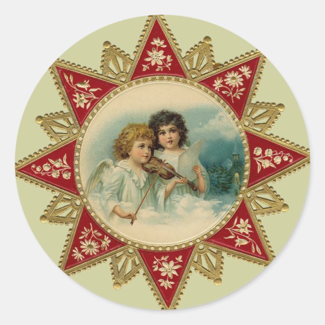 Vintage Art - Christmas Angels Stickers (Front)