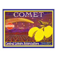 Vintage Art Comet Brand Lemon Label
