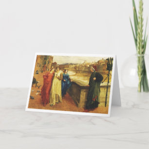 Vintage Art - Dante Meets Beatrice, Holiday Card