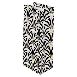 Vintage Art Deco 1920s Roaring Twenties Fans Wine Gift Bag