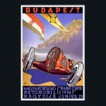 Vintage Art Deco 1936 Hungarian Grand Prix Poster<br><div class="desc">Reproduction print of a vintage Art Deco poster promoting the 1936 Hungarian Grand Prix in Budapest. This art-deco print has been digitally refurbished to bring out the original colours,  even better and fix as many imperfections as possible.</div>