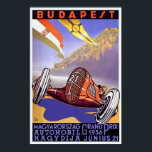 Vintage Art Deco 1936 Hungarian Grand Prix Poster<br><div class="desc">Reproduction print of a vintage Art Deco poster promoting the 1936 Hungarian Grand Prix in Budapest. This art-deco print has been digitally refurbished to bring out the original colours,  even better and fix as many imperfections as possible.</div>