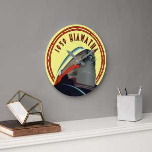 Vintage Art Deco 1939 Locomotive Train Ad Large Clock