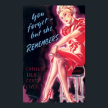 Vintage Art Deco Anti-Rumour Propaganda Poster<br><div class="desc">This is a digitally enhanced print of a vintage 1939-1946 anti-rumour propaganda poster featuring a woman in a red dress with the captions "You forget - but she remembers. Careless talk costs lives"</div>