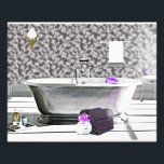 Vintage Art Deco Bathtub Watercolor Photo Print<br><div class="desc">Watercolor Painted by Annalise of Frankie's Daughter. I had made it as a dreamy black and white with a bit of lavender. Will go well with most colour themed bathrooms.</div>