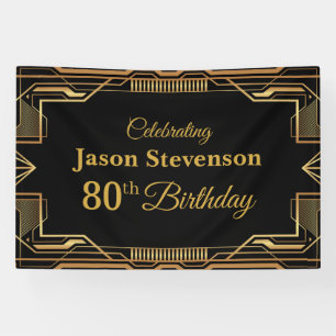 Vintage Art Deco Birthday personalized info banner