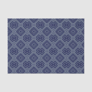 Vintage Art Deco Blue Abstract Geometric Pattern Tissue Paper