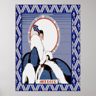 Vintage Art Deco (Blue) Poster