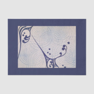 Vintage Art Deco Blue Wave Tissue Paper