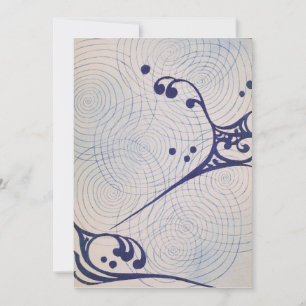 Vintage Art Deco Blue Waves Invitation