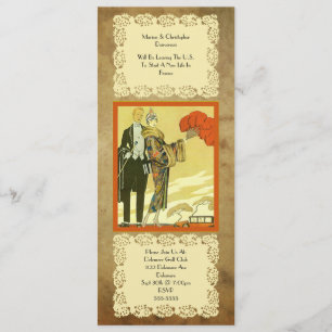 Vintage ~ Art Deco ~  Bon Voyage Party Invitation