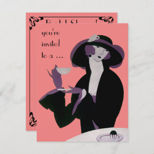 Vintage Art Deco Bridal Shower Party Invitation