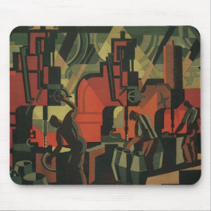 Vintage Art Deco Business Industrial Manufacturing Mouse Pad