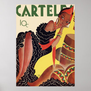 Vintage Art Deco Carteles Woman Poster – 1920s Jaz