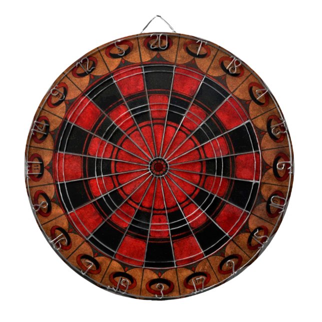 Vintage Art Deco Chess Dartboard (Front)