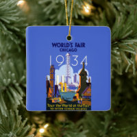 Vintage Art Deco Chicago 1934 World's Fair Poster