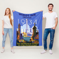 Vintage Art Deco Chicago 1934 World's Fair Poster