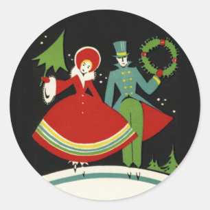 Vintage Art Deco Christmas Stickers