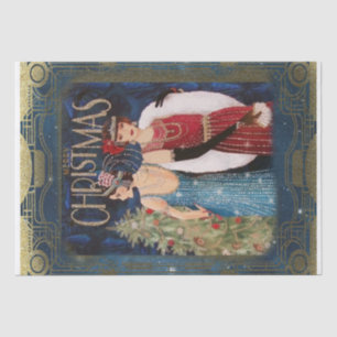 Vintage Art Deco Christmas Women Decoupage Tissue Paper