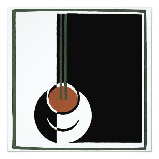 Vintage Art Deco, Cup of Coffee Invititation Card