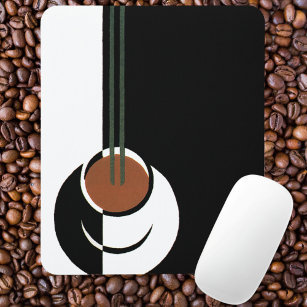 Vintage Art Deco, Cup of Coffee with Steam Mouse Pad