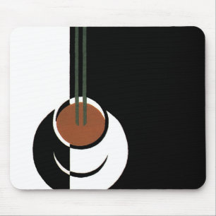 Vintage Art Deco, Cup of Coffee with Steam Mouse Pad