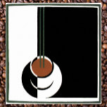 Vintage Art Deco, Cup of Coffee with Steam Poster<br><div class="desc">Vintage illustration art deco drinks and beverages image featuring a cup of steaming hot coffee with cream and sugar.</div>