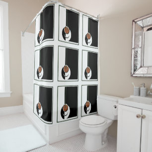 Vintage Art Deco, Cup of Coffee with Steam Shower Curtain