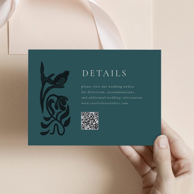 Vintage Art Deco Details Enclosure Card with QR (Creator Uploaded)