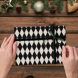 Vintage Art Deco Diamond Holiday Wrapping Paper