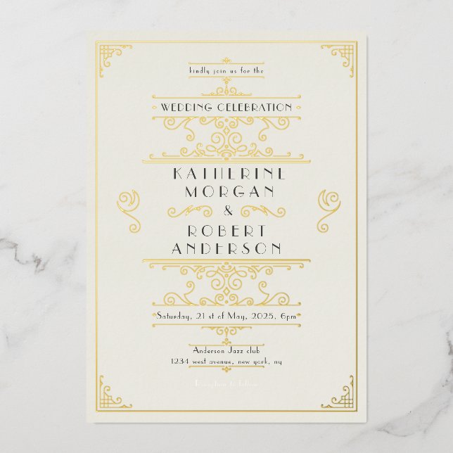 Vintage Art Deco Elegant Wedding (Front)