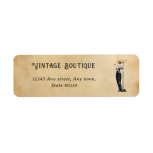Vintage Art Deco Fashion Retro Return Address Return Address Label