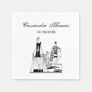 Vintage Art Deco Fashionable Ladies at the Beach Napkin