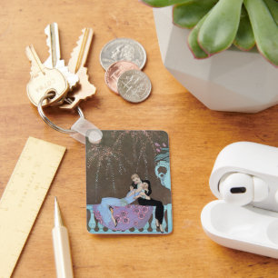 Vintage Art Deco Fireworks Le Feu, George Barbier Key Ring