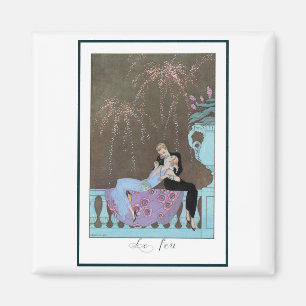 Vintage Art Deco Fireworks Le Feu, George Barbier Magnet