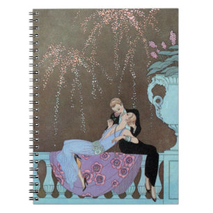 Vintage Art Deco Fireworks Le Feu, George Barbier Notebook