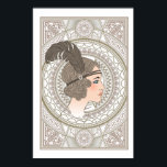 Vintage Art Deco Flapper Poster<br><div class="desc">A Unique Detailed Vintage Art Deco Flapper Girl Poster For That Special Look.</div>