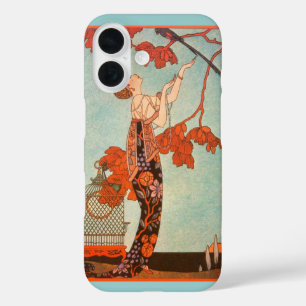 Vintage Art Deco, Flighty Bird by George Barbier iPhone 16 Case