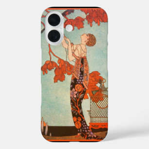 Vintage Art Deco, Flighty Bird by George Barbier iPhone 16 Case