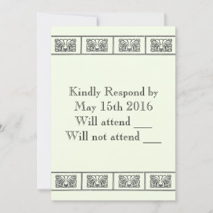 Vintage Art Deco Flower Border Response Invitation