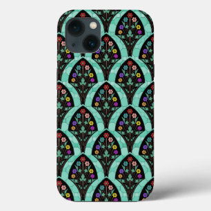 Vintage Art Deco Flower Fan Mosaic iPhone Case