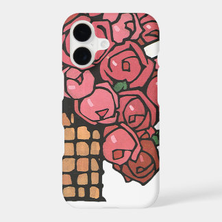 Vintage Art Deco Flowers, Pink Garden Roses
