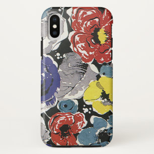 Vintage Art Deco Flowers, Roses Floral Pattern iPhone X Case