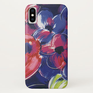 Vintage Art Deco Flowers, Tulips Floral Textile iPhone X Case