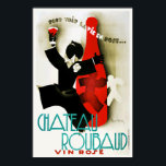 Vintage Art Deco French Chateau Wine Alcohol Drink Poster<br><div class="desc">A reproduction print of a 1930s Art Deco poster featuring an ad promoting French Paris Chateau Roubaud Wine.  Digitally refurbished to bring out the original colours,  even better and fix as many imperfections as possible. Please customise the poster size,  texture,  border and/or frame to suit your taste.</div>