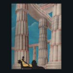 Vintage Art Deco French Woman with Lion Au Louvre Poster<br><div class="desc">From a vintage 1920's Au Louvre Paris department store catalogue.</div>